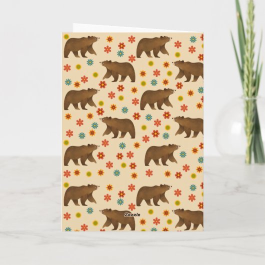 Beer Floral Pattern Bedankkaart (Achterkant)