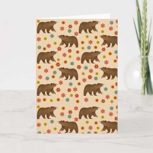 Beer Floral Pattern Bedankkaart (Voorkant)