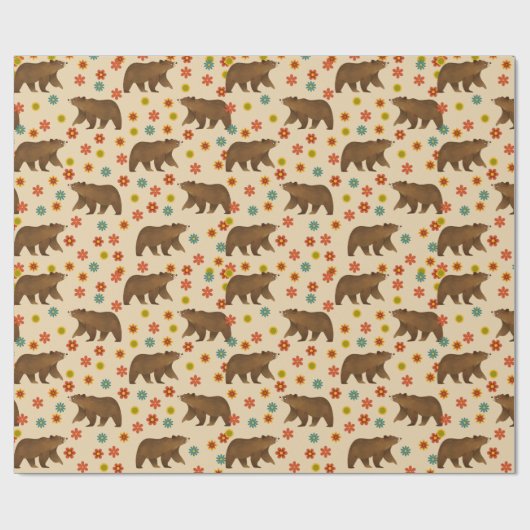 Beer Floral Pattern Cadeaupapier (Vlak)