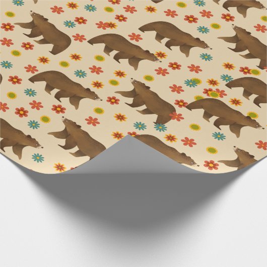 Beer Floral Pattern Cadeaupapier (Hoek)