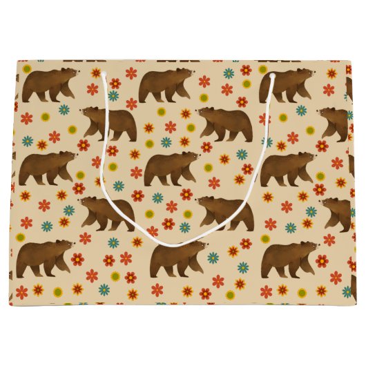 Beer Floral Pattern Groot Cadeauzakje (Voorkant)