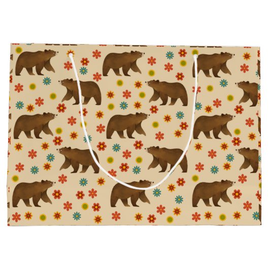 Beer Floral Pattern Groot Cadeauzakje (Achterkant)