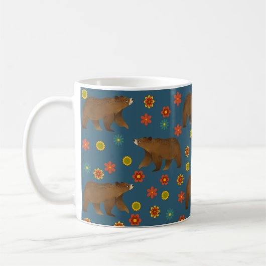 Beer Floral Pattern Koffiemok (Links)