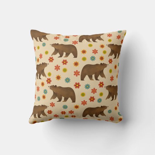 Beer Floral Pattern Kussen (Achterkant)