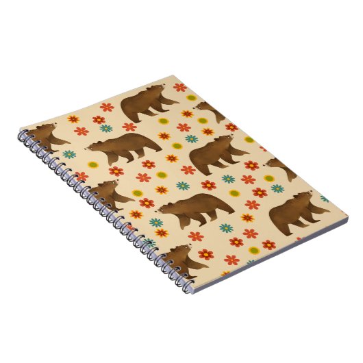 Beer Floral Pattern Notitieboek (Rechterzijde)