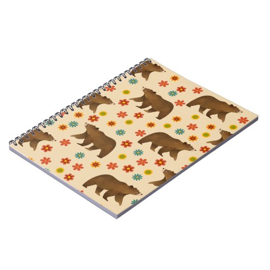 Beer Floral Pattern Notitieboek (Linkerzijde)