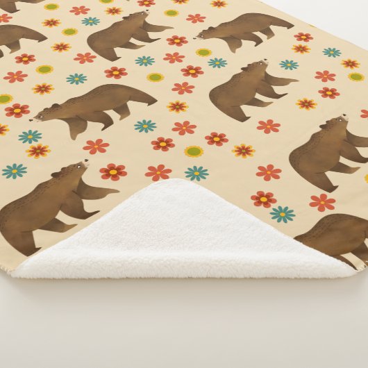 Beer Floral Pattern Sherpa Deken (3/4)
