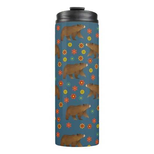 Beer Floral Pattern Thermosbeker (Voorkant)