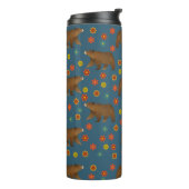 Beer Floral Pattern Thermosbeker (Gedraaid links)