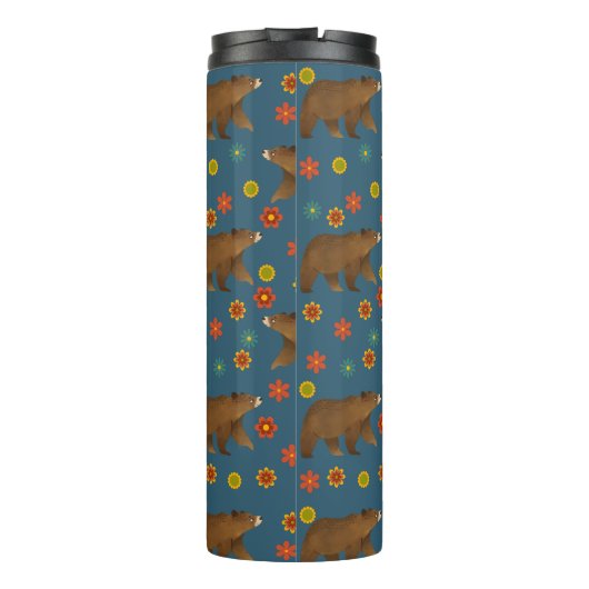 Beer Floral Pattern Thermosbeker (Achterkant)
