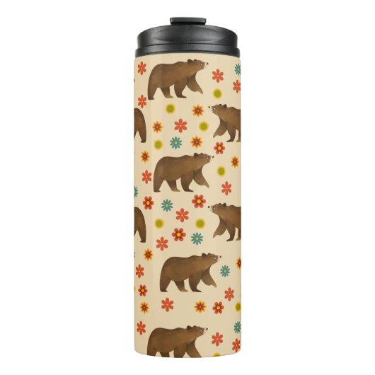 Beer Floral Pattern Thermosbeker (Voorkant)