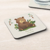 Beer ・ Forest Animal Rustic Illustratie bos Bier Onderzetter (Linkerzijde)