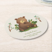 Beer ・ Forest Animal Rustic Illustratie bos Ronde Kartonnen Onderzetter (Gebogen)