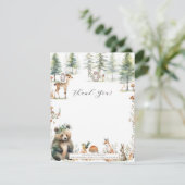 Beer Forest Deer Leuke Dieren Foto Baby shower Bedankkaart (Staand voorkant)