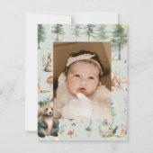 Beer Forest Deer Leuke Dieren Foto Baby shower Bedankkaart (Achterkant)
