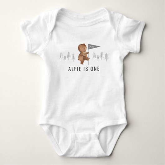 Beer Forest First Birthday Romper (Voorkant)