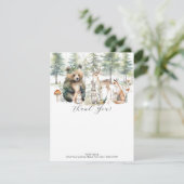 Beer Forest Leuke Dieren Deer Eekhoorn Baby shower Bedankkaart (Staand voorkant)