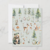 Beer Forest Leuke Dieren Deer Eekhoorn Baby shower Bedankkaart (Achterkant)