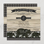 Beer Forest Lumberjack Pset Boy Baby Sprinkle Kaart (Voorkant / Achterkant)