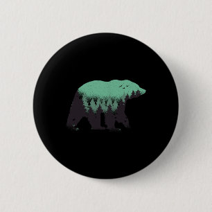 Beer Forest Natuur Grizzly Hiking Outdoor Hunting Ronde Button 5,7 Cm