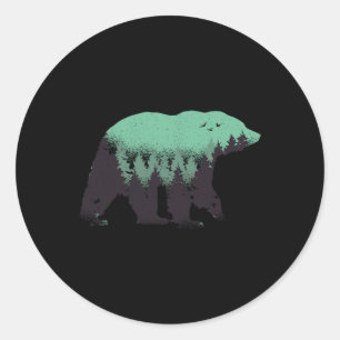 Beer Forest Natuur Grizzly Hiking Outdoor Hunting Ronde Sticker