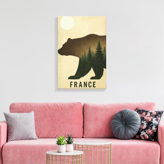 Beer Forest Silhouette Frankrijk Natuur Canvas Afdruk (Insitu (Woonkamer))