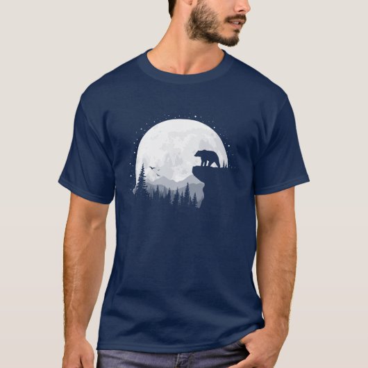 Beer Forest Volle Maan T-shirt (Voorkant)
