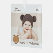 Beer Foto Baby eerste Kerstmis Glas Ornament (Voorkant links)