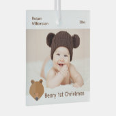 Beer Foto Baby eerste Kerstmis Glas Ornament (Voorkant Rechts)