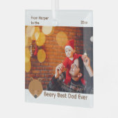 Beer Foto Best Pap Kerstmis Glas Ornament (Voorkant links)