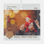 Beer Foto Best Pap Kerstmis Glas Ornament (Voorkant)