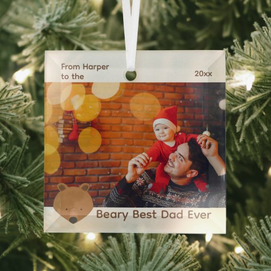 Beer Foto Best Pap Kerstmis Glas Ornament (Insitu)