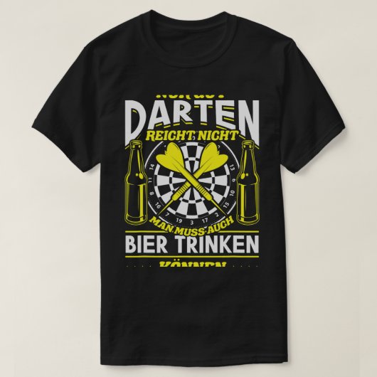 Beer Funny Dart Gezegde Beer Humor Darts Mannen T-shirt (Design voorkant)