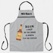 Beer Funny Gezegde Beer in hand name personalisere Schort (Voorkant)