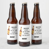 Beer Funny Gezegde Beer in hand Name Persoonlijk Bier Etiket (Flessen)