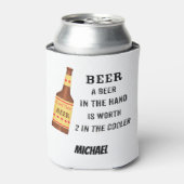 Beer Funny Gezegde Beer in hand Name Persoonlijk Blikjeskoeler (Blikje Voorkant)