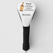 Beer Funny Gezegde Beer in hand Name Persoonlijk Golfheadcover (Voorkant)