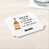 Beer Funny Gezegde Beer in hand Name Persoonlijk Kartonnen Onderzetters (Gekanteld)