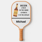 Beer Funny Gezegde Beer in hand Name Persoonlijk Pickleball Paddle (Voorkant)