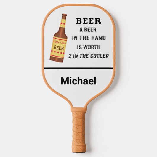 Beer Funny Gezegde Beer in hand Name Persoonlijk Pickleball Paddle (Voorkant)