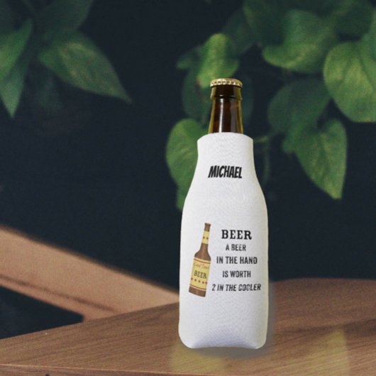 Beer Funny Gezegde Beer in hand Worth 2 in koeler