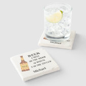 Beer Funny Gezegde Beer in hand Worth 2 in koeler Stenen Onderzetter (Zijkant)