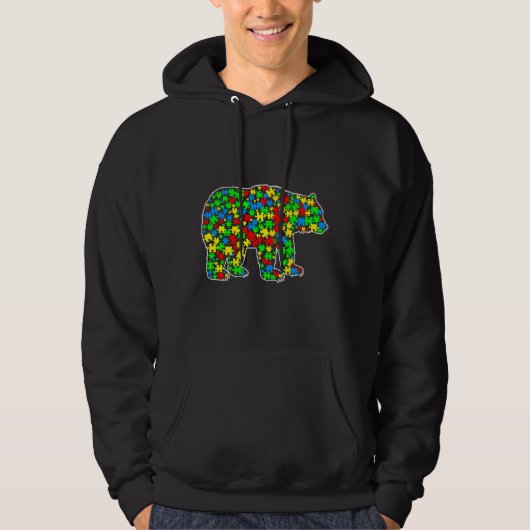Beer Funny Puzzle Animals Autisme Hoodie (Voorkant)