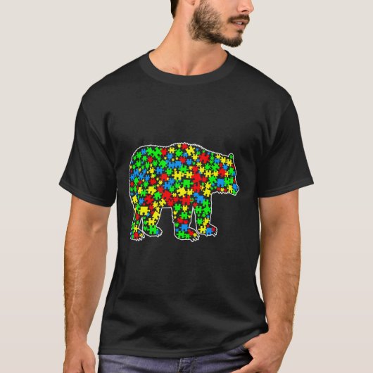Beer Funny Puzzle Animals Autisme T-shirt (Voorkant)