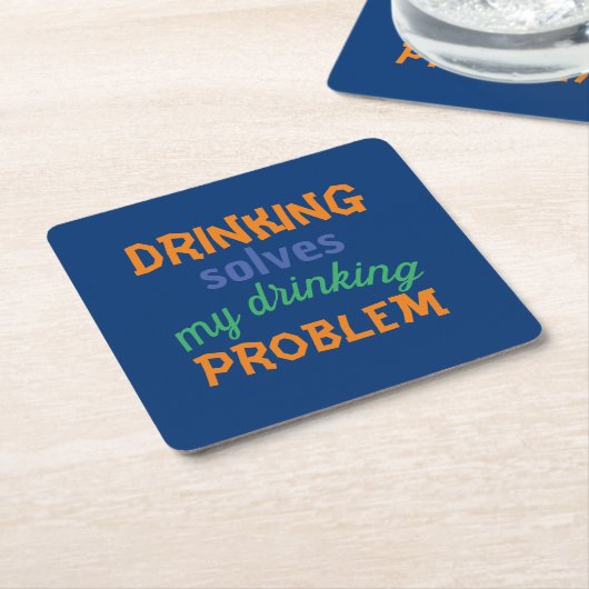 Beer Funny Quote: Drink lost Drink probleem op Kartonnen Onderzetters (Schuin)