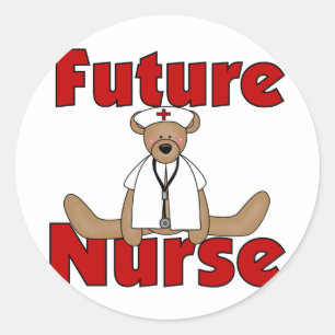 Beer Future Nurse T-shirts en cadeautjes Ronde Sticker