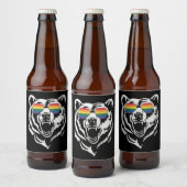 Beer Gay LGBTQ Rainbow Zonnebril Pride Flag Bier Etiket (Flessen)