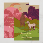 Beer Geitenroze bergen Gold Moon Wedding Kaart (Voorkant / Achterkant)