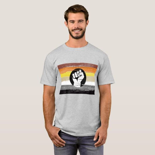Beer gekleurde protestvlag t-shirt (Voorkant volledig)