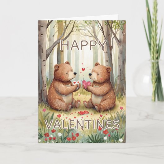Beer Gelukkig Valentijnsdag  Kaart (Voorkant)